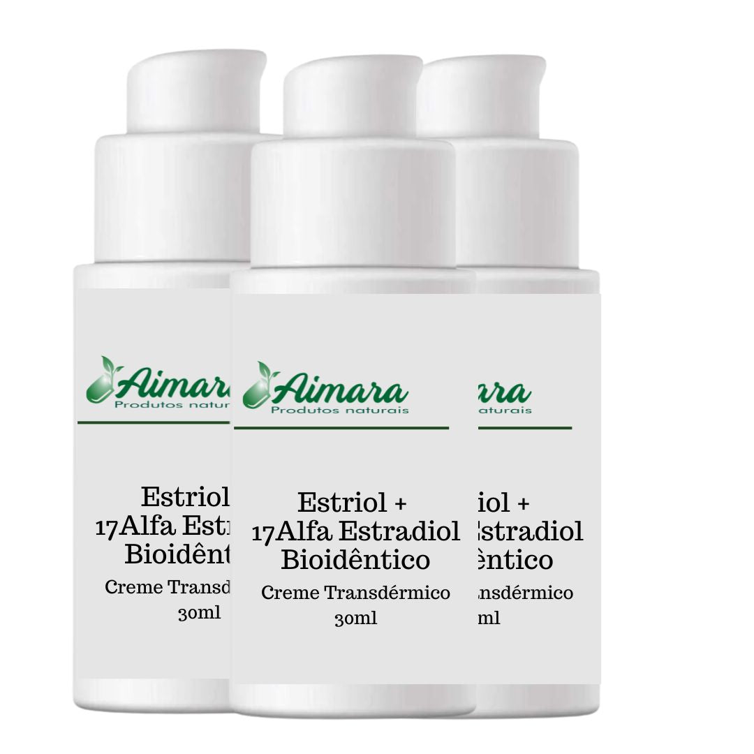 Menopausa: Estriol + 17-Alfa Estradiol Bioidênticos (Base Creme Transdérmica)- 30g
