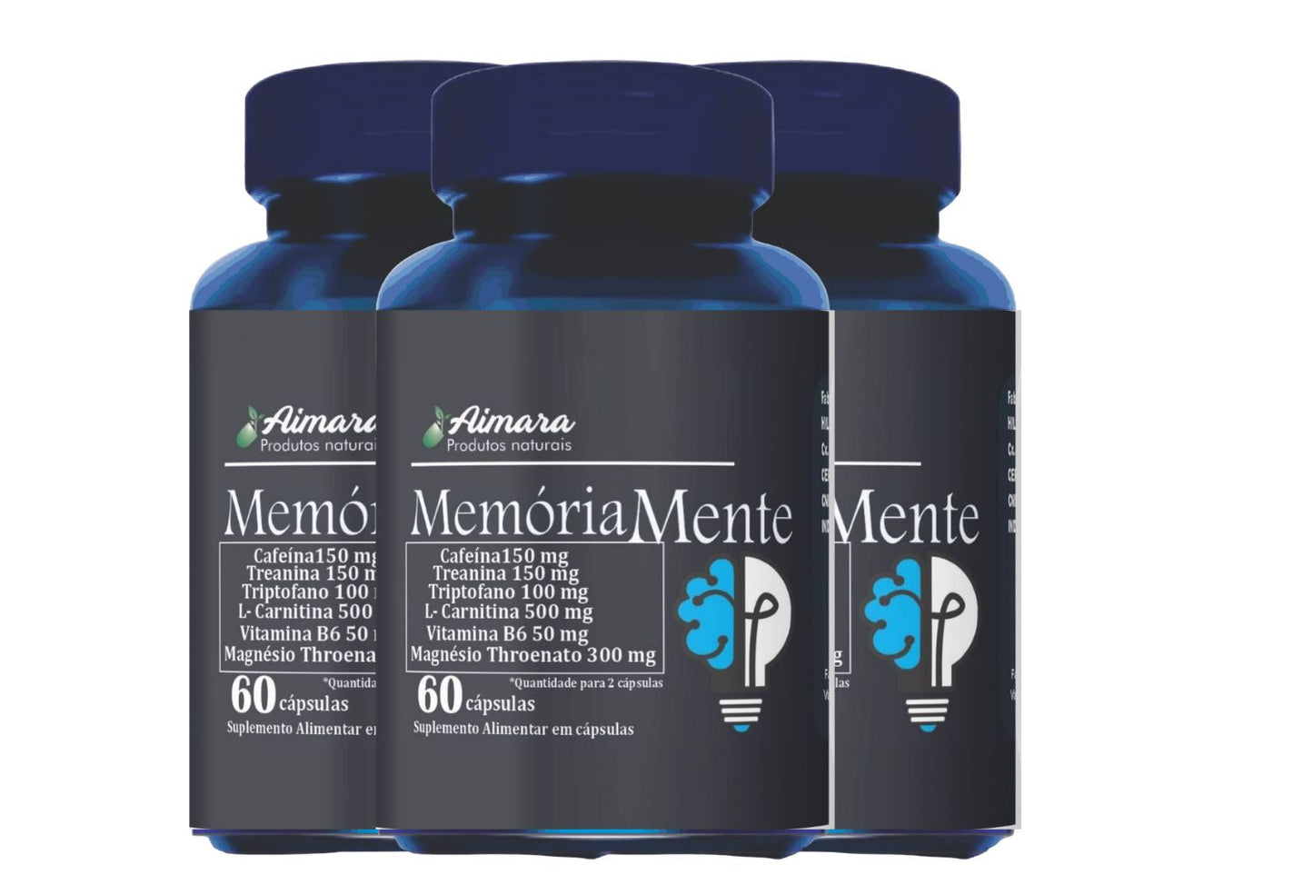 Memória Mente (Carnitina, Cafeína, Treanina, Magnésio Theonato, Triptofano, Vitamina B6)