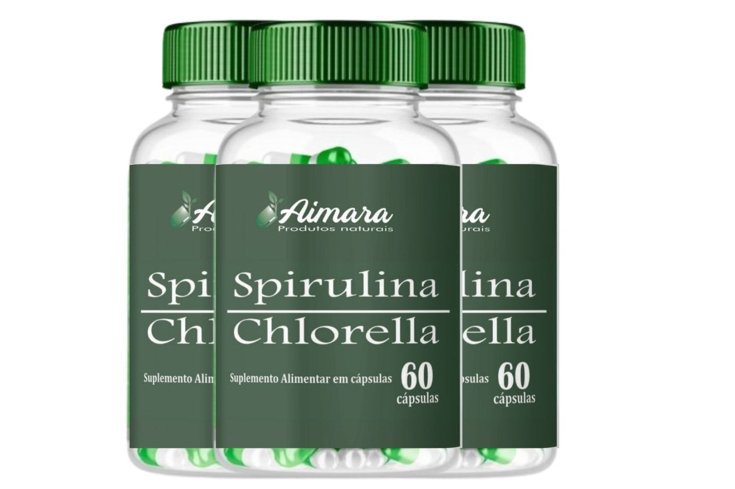 Spirulina com Chlorella (60 cápsulas de 1000 mg)