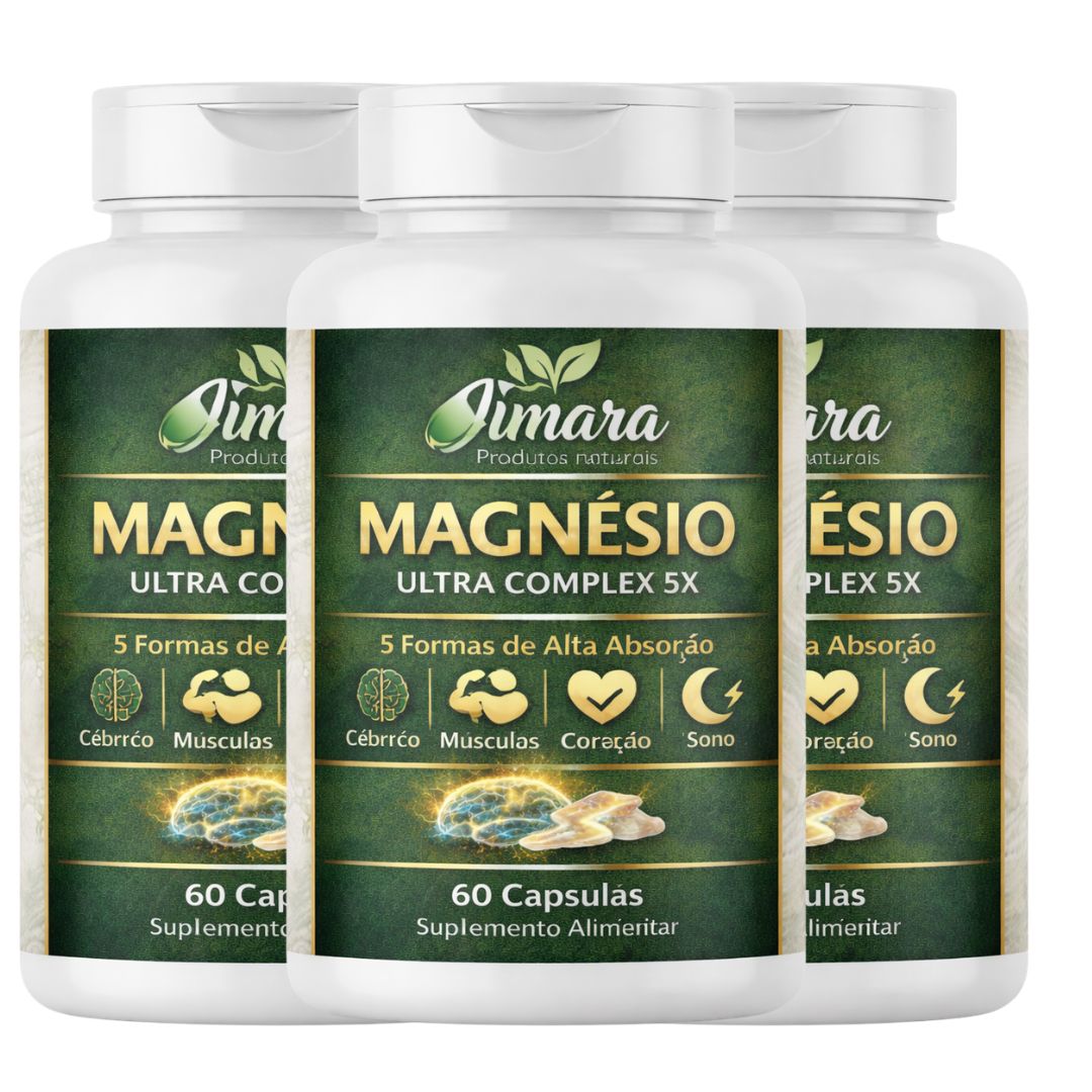 Magnésio Ultra Complex 5 (Magnésio Dimalato, Theronato, Taurado, Citrato e Bisglicinato)