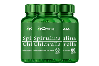 Spirulina com Chlorella (60 cápsulas de 1000 mg)