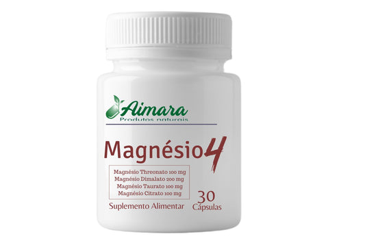 Magnésio 4 (Dimalato + Treonato + Citrato + Taurato)  30 cápsulas