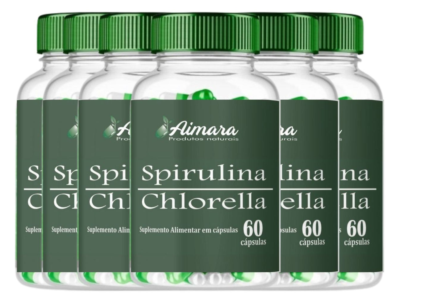 Spirulina com Chlorella (60 cápsulas de 1000 mg)