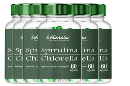Spirulina com Chlorella (60 cápsulas de 1000 mg)