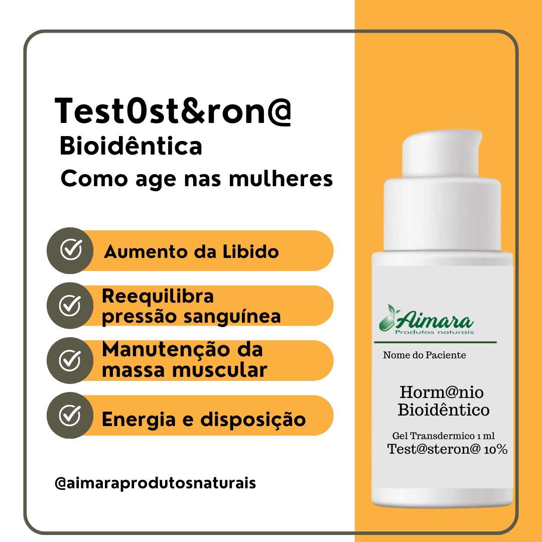 Testosterona Bioidêntica (Base Gel Transdérmico)- 30g – Aimara Produtos ...